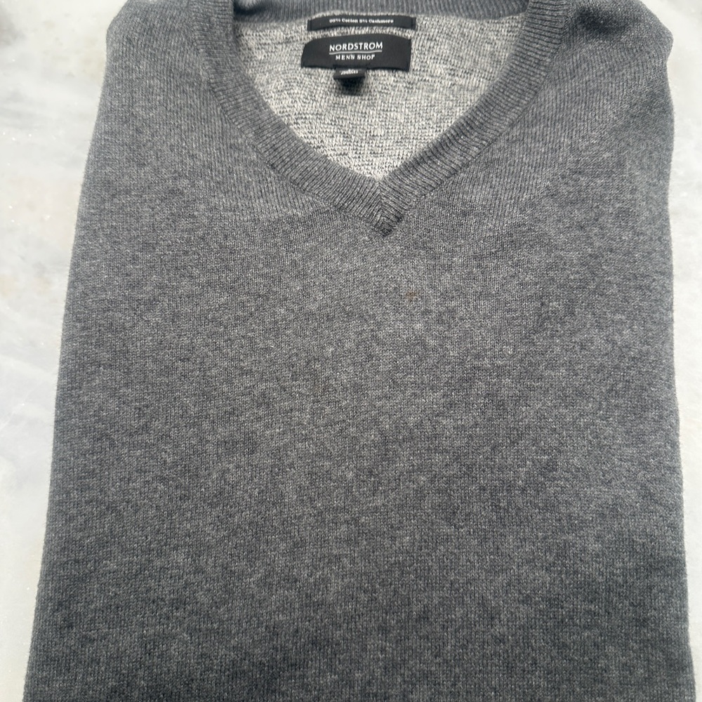 Nordstrom Gray V-Neck Sweater